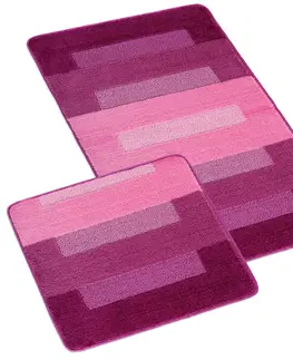 Koberce a koberečky Bellatex Sada koupelnových předložek bez výkroje Bany Obdélníky růžová, 60 x 100 cm, 60 x 50 cm