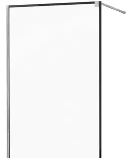 Sprchové zástěny MEXEN/S KIOTO Sprchová zástěna WALK-IN 120x200 cm 8 mm, chrom, černý profil 800-120-101-01-70