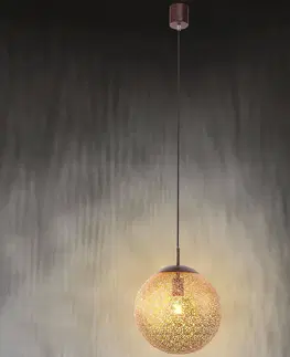 Závěsná světla Paul Neuhaus Závěsné světlo Greta s kulatým stínidlem, 30 cm