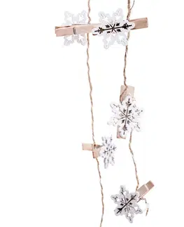 Vánoční řetězy a lamety DecoKing Světelný řetěz na fotografie KALEO s kolíčky hnědo-bílý