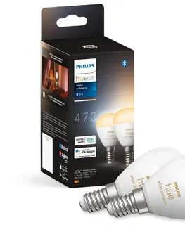 Žárovky Philips SADA 2x LED Stmívatelná žárovka Philips Hue WHITE AMBIANCE P45 E14/5,1W/230V 