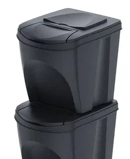 Odpadkové koše Prosperplast Sada odpadkových košů SORTEX antracit, objem 4x25l
