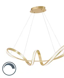 Zavesna svitidla Designová závěsná lampa zlatá vč. LED 80 cm - Belinda