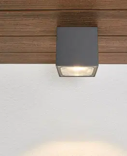 Venkovní stropní osvětlení Lucande Tanea - LED stropní svítidlo ve tvaru krychle IP54