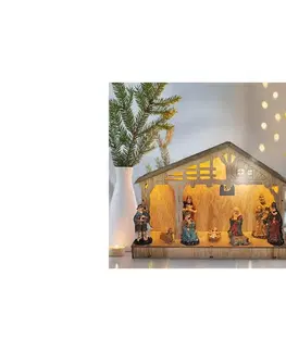 Vánoční dekorace   1V259 - LED Vánoční dekorace LED/2xAA betlém 