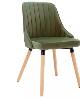 Židle Jídelní židle 2 ks samet / buk Dekorhome Hnědá