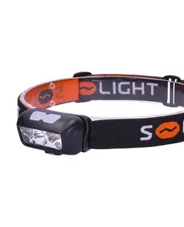 Čelovky Solight LED čelová nabíjecí svítilna, 150 + 100lm, bílé a červené světlo, Li-ion, USB WN40