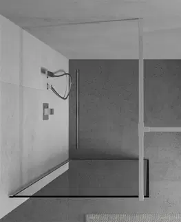 Sprchové zástěny MEXEN/S Kioto Sprchová zástěna Walk-in 120 x 70 cm, černý vzor, chrom 800-120-202-01-70-070