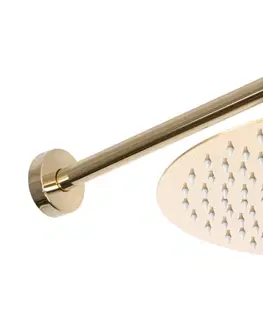 Sprchy a sprchové panely Podomítková sprchová sada REA LUNGO MILER s termostatem + box zlatá