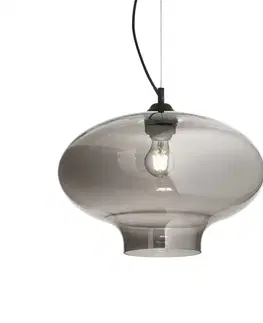 Moderní závěsná svítidla Závěsní svítidlo Ideal Lux Bistro SP1 round fume 120904 šedé 40cm  