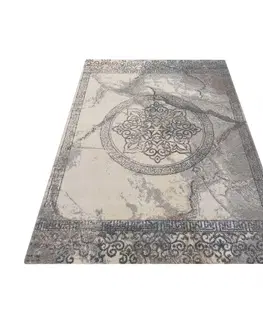 Moderní koberce Šedý koberec se vzorem mandaly Šířka: 120 cm | Délka: 170 cm