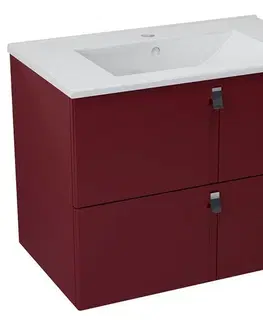 Koupelnový nábytek SAPHO MITRA umyvadlová skříňka 74,5x55x45,2 cm, bordó MT073