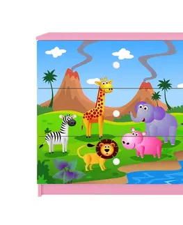 Dětský nábytek Kocot kids Komoda Babydreams 80 cm safari růžová