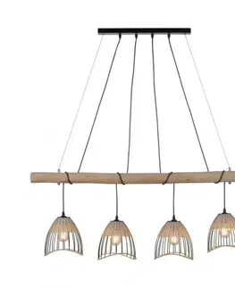 Designová závěsná svítidla LEUCHTEN DIREKT is JUST LIGHT Závěsné svítidlo v rustikálním vintage designu ze dřeva a kovu