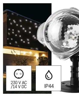 LED a LASER projektory EMOS LED dekorativní projektor – padající vločky, venkovní i vnitřní, bílá DCPC03