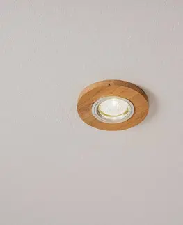 Podhledové světlo BRITOP Vestavné bodové svítidlo Sirion, kulaté, Ø 10 cm, dubové dřevo, GU10