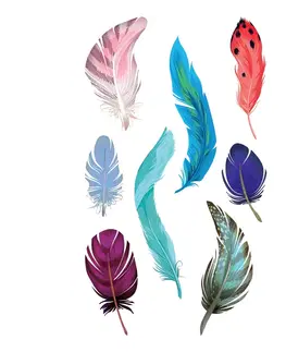 Doplňky pro děti 3D Samolepky Feather, 8 x 14 cm