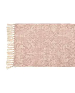Koberce a koberečky DekorStyle Vzorovaný koberec s třásněmi BOHO 60x90 cm růžový