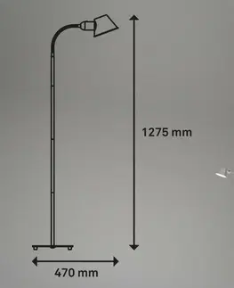 Moderní stojací lampy BRILONER Stojací svítidlo 152 cm 1x E27 10W chrom BRILO 1407-014