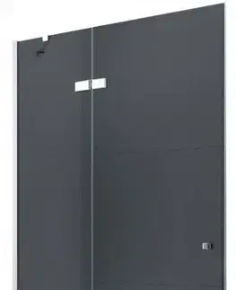 Sprchové kouty MEXEN ROMA křídlové dveře 90x190 cm 6mm, chrom, grafit se stěnovým profilem 854-090-000-01-40