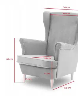 Židle Skandinávské křeslo v šedé barvě