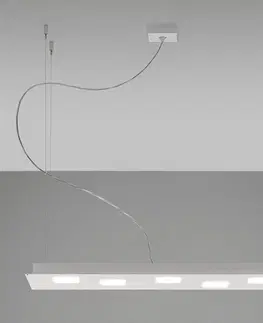 Závěsná světla Fabbian Fabbian Quarter - bílé závěsné světlo LED 5zdr