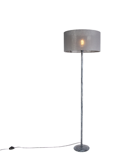 Stojaci lampy Stojací lampa šedá se šedým odstínem 50 cm - Simplo
