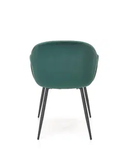 Židle HALMAR Jídelní židle K480 tmavě zelená