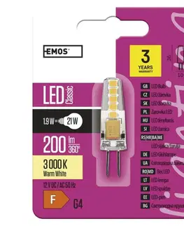 LED žárovky EMOS LED žárovka Classic JC A++ 2W G4 teplá bílá 1525735201