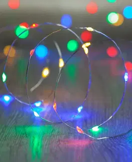 LED osvětlení na baterie DecoLED LED světelný řetěz na baterie - barevný, 20 diod, 2,3 m