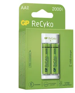 Inteligentní nabíječky EMOS Nabíječka baterií GP Eco E211 + 2× AA ReCyko 2000 B51214