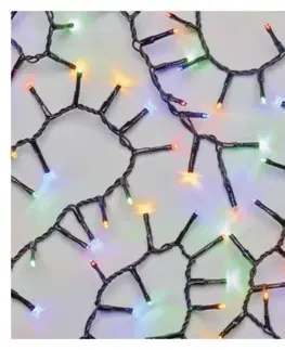 Vánoční řetězy a lamety EMOS LED vánoční řetěz Hedge s časovačem 12 m barevný