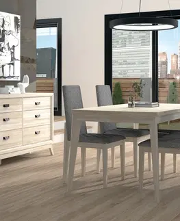 Designové a luxusní jídelní stoly Estila Designový rozkládací jídelní stůl Rodas v obdélníkovém tvaru s rámem a šikmými nožičkami 160(220)cm