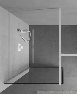 Sprchové zástěny MEXEN/S Kioto Sprchová zástěna Walk-in 150 x 110 cm, černý vzor, bílá 800-150-202-20-70-110