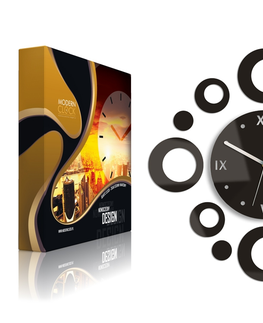 Nalepovací hodiny ModernClock 3D nalepovací hodiny Ring wenge