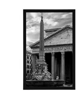 Černobílé Plakát římská bazilika v černobílém provedení