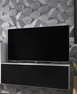 TV stolky Artcam TV stolek ROCO RO-1 roco: korpus bílý mat / okraj bílý mat / dvířka černý mat