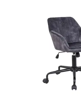 Kancelářská křesla LuxD Dizjanová kancelářská židle Esmeralda tmavě šedý samet
