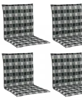 Záhradné sedáky Voděodolné podušky na zahradní židle 4 ks Dekorhome Černá / bílá