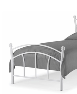 Postele MERT kovová postel s roštem 90x200 cm, bílá