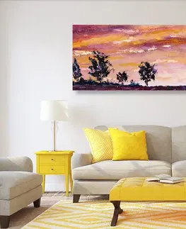 Abstraktní obrazy Obraz olejomalba levandulového pole