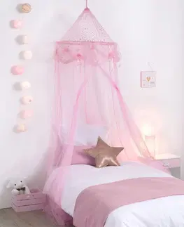 Závěsy DekorStyle Baldachýn nad postel Princess růžový 60x250 cm růžový