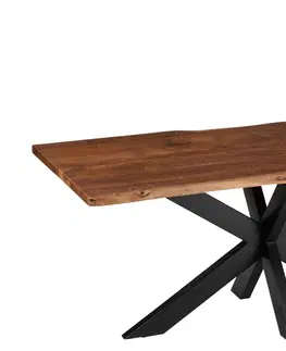 Jídelní stoly Tmavě hnědý obdélníkový jídelní stůl s deskou z akáciového dřeva Gerard Acacia - 180*90*76 cm J-Line by Jolipa 23907