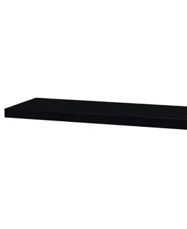 Regály a poličky Nástěnná polička P-005 BK černá vysoký lesk, 80 x 24 x 4 cm