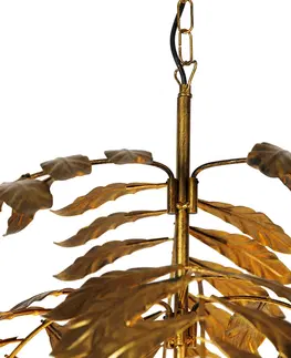 Zavesna svitidla Vintage závěsná lampa starožitná zlatá 60 cm - Lípa
