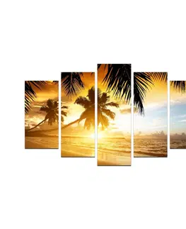 Obrazy Wallity Vícedílný obraz SUNSET ON THE BEACH 30 110 x 60 cm