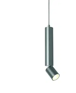Moderní závěsná svítidla ACA Lighting závěsné svítidlo 1XGU10 BABEL šedá kov IP20 D5,6XD8XH140CM RA3551PGY