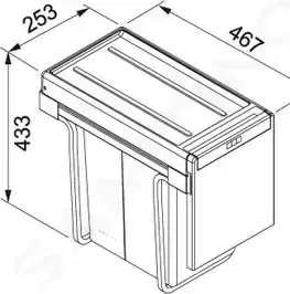 Odpadkové koše Odpadkový koš Franke sorter Cube 30 1x20 l, 1x10 l