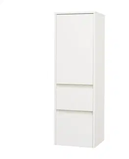 Koupelnový nábytek MEREO Opto koupelnová skříňka vysoká 125 cm, levé otevírání, bílá CN914L