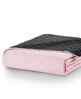Přehozy Oboustranný přehoz na postel DecoKing Axel růžový/uhlový, velikost 200x220